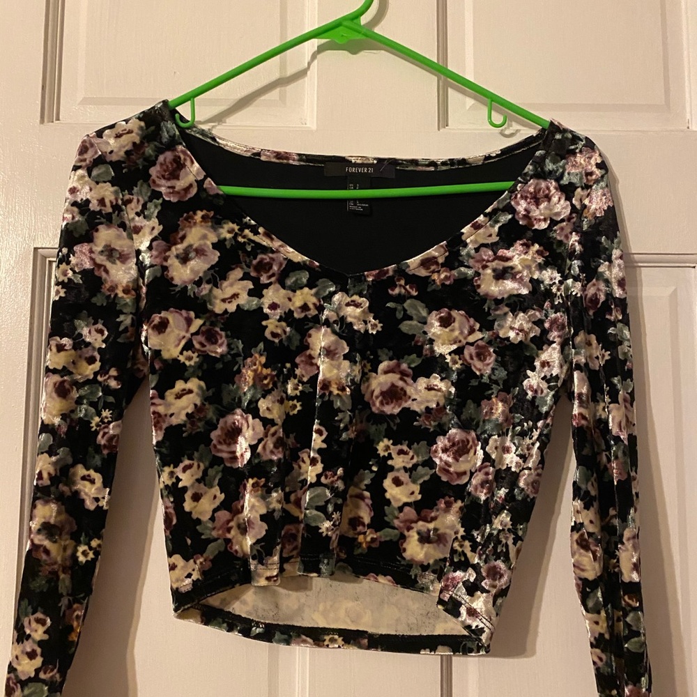 Velvet floral shirt from Forever 21